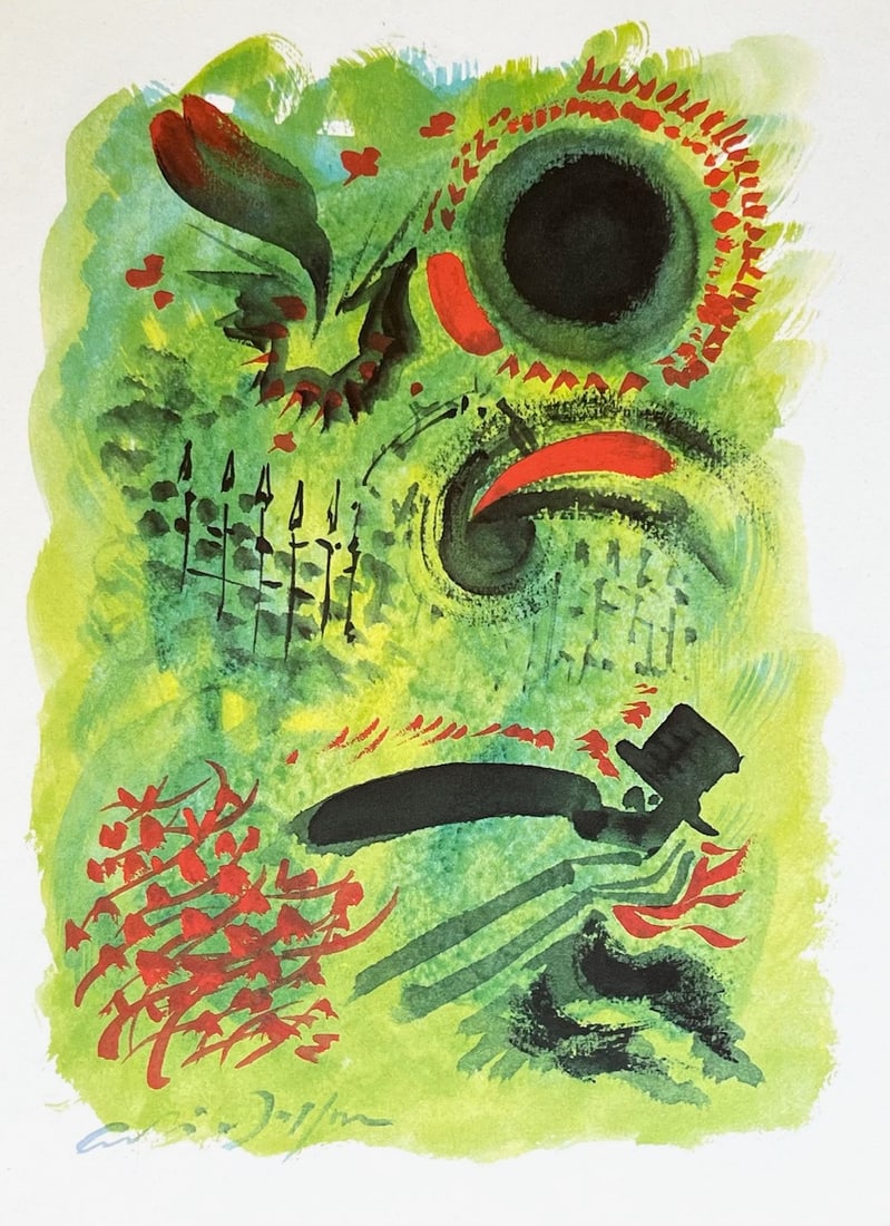 1970 Andre Masson Print Aurelia 7: Title: 1970 Andre Masson Print Aurelia 7 Artist: Masson, Masson Lithographs, Sale Description: Artist: Andre Masson Country: France Title: Untitled Aurelia 7 Medium: Offset Marks: Facsimile Signature,