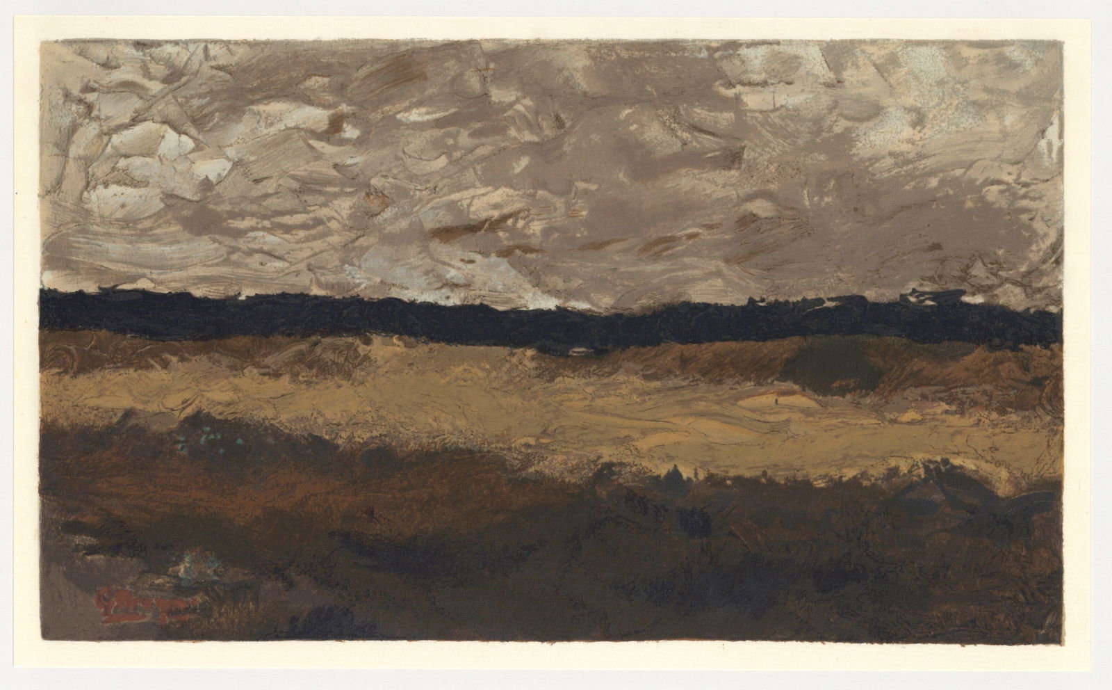 Braque Les Champs Ciel bas 1956-57 Varengeville: Title: Braque Les Champs Ciel bas 1956-57 Varengeville Artist: Braque, Varengeville Description: Artist: Georges Braque County: France Title: Les Champs, Ciel bas 1956-57 Medium: Lithograph Signed in