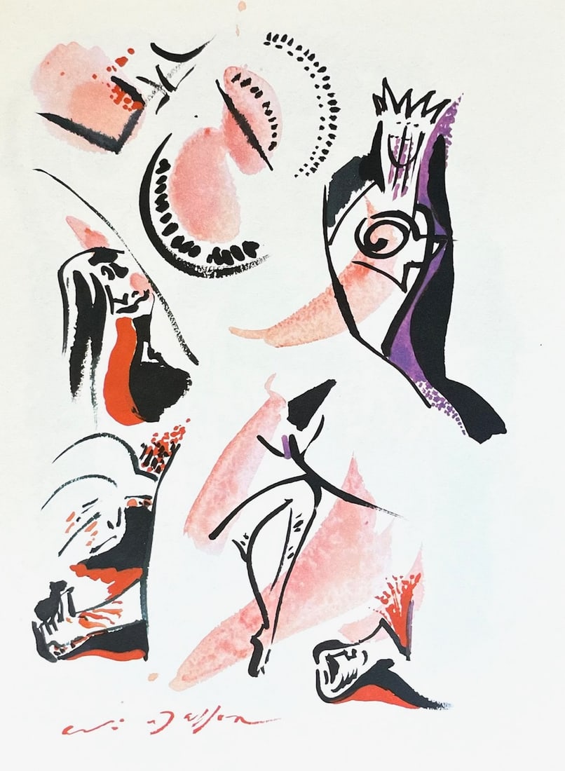 1970 Andre Masson Print Aurelia 8: Title: 1970 Andre Masson Print Aurelia 8 Artist: Masson, Masson Lithographs, Sale Description: Artist: Andre Masson Country: France Title: Untitled Aurelia 8 Medium: Offset Marks: Facsimile Signature,