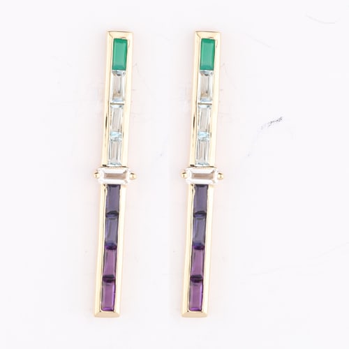 Earrings: Green Onyx Baguette 4x2mm (1 of 1)