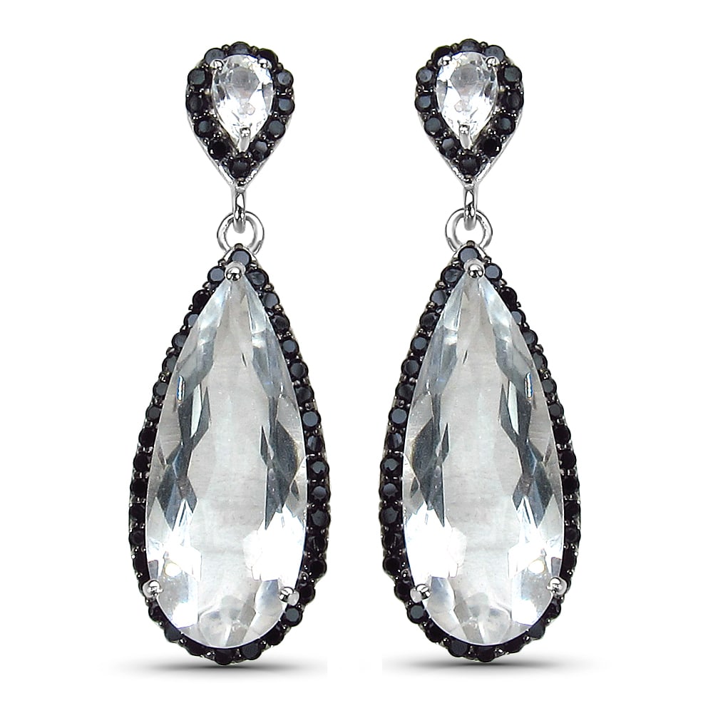 Earrings: Crystal Quartz Pears 24x10mm (1 of 1)
