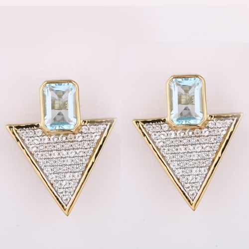 Earrings: Blue Topaz Octagon 7x5mm (1 of 1)