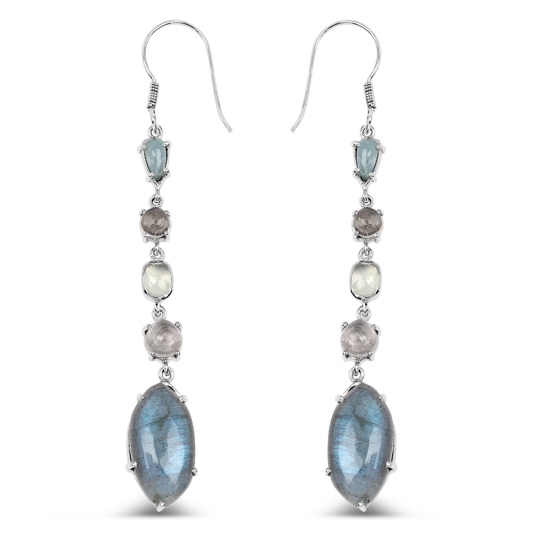 Earrings: Milky Aquamarine CAB Fancy Shape Trillion 8x4mm (1 of 1)