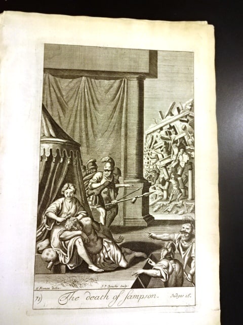 1712 Bible Engravings St Paul Samson (1 of 3)