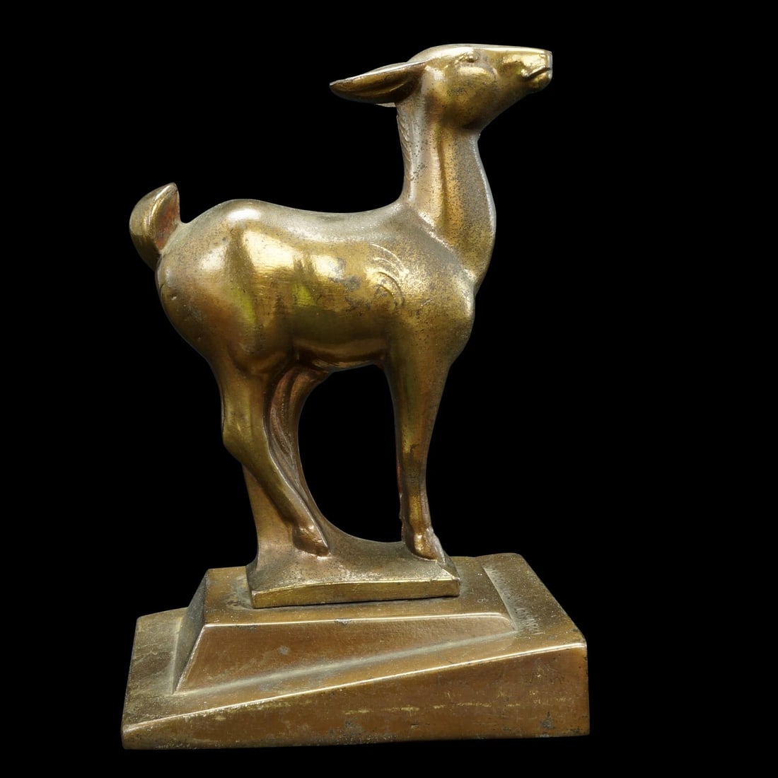 Single Deco Frankart Doe Metal Bookend 1934: Title:Single Deco Frankart Doe Metal Bookend 1934 Size:3 ½ in (8.9 cm) wide x 3 3/8 in (8.4 cm) deep x 5 ½ in (14.0 cm) tall. Description:A single bookend by Frankart, a great manufacturer o