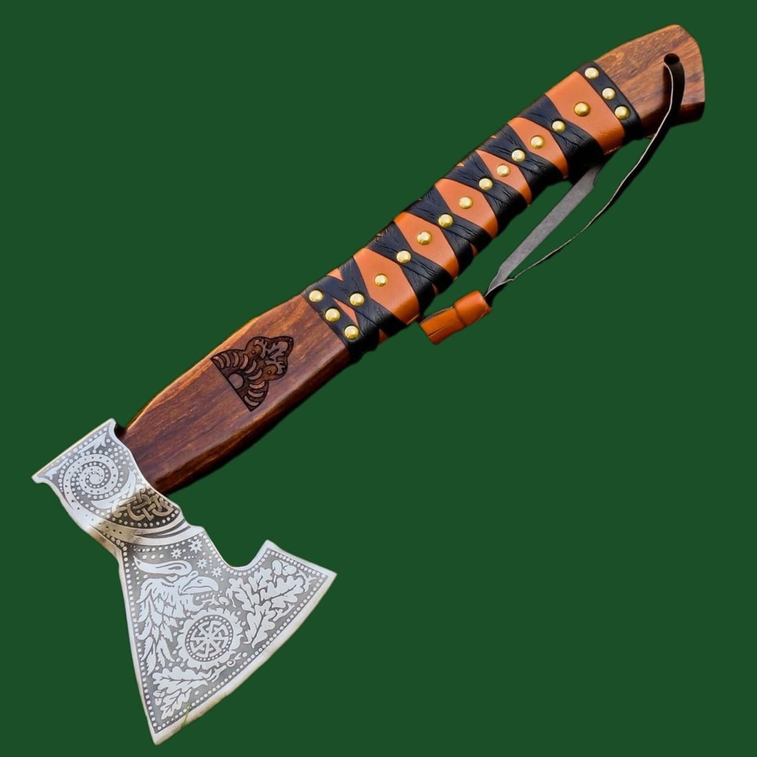 Vikings Pattern Blade Carbon Steel Handmade Axe (1 of 5)