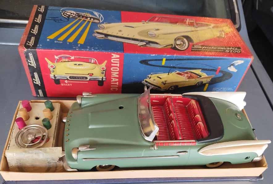 Schuco 5700 Packard Hawk "Synchromatic".This unusual and highly realistic car has automatic: Title: Schuco 5700 Packard Hawk "Synchromatic".This unusual and highly realistic car has automatic transmission that changes the speeds according to one of the four chosen programs, c9.5 in c10 box wi