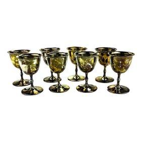 Vintage Silver Plate Cordial Glasses Set of 8