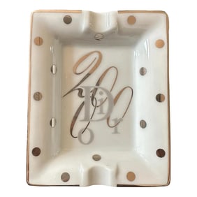 2000s Christian Dior Gold Polka Dot Ashtray