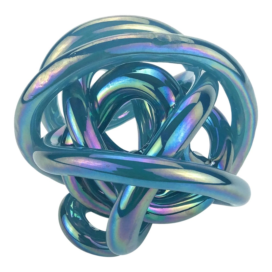 Large Glass Twisted Braided Abstract Sculpted Art Form (1 of 7)