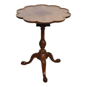 Baker Historic Charleston Collection Mahogany Carved Scalloped Flip Top Table