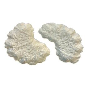 Vintage Spode Imperial Fantasy Cabbage Leaf Crescent Plate - a Pair