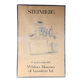 Original Framed Steinberg Whitney Museum Poster C 1978