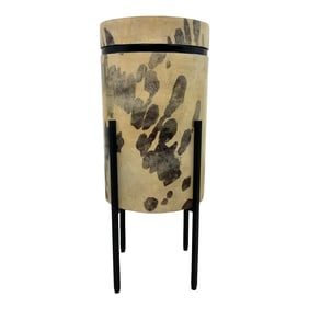 Currey & Co. Modern Faux Vellum Karlson Round Drinks Table