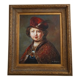 Framed Oil Painting on Canvas of Victorian Queen