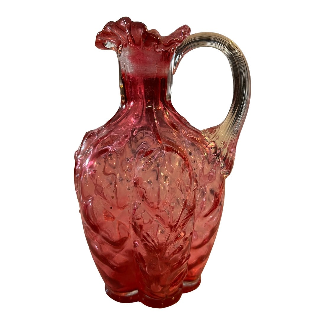 1940s Fenton Cranberry Red Optic Glass Cruet (1 of 4)
