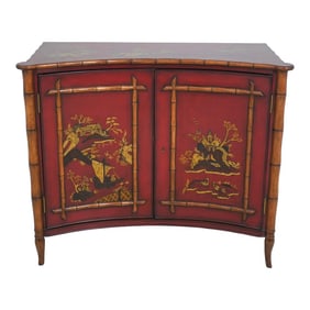 Stunning Paint Decorated 2 Door Commode Cabinet