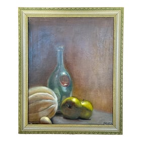 Midcentury French Framed Still Live Painting