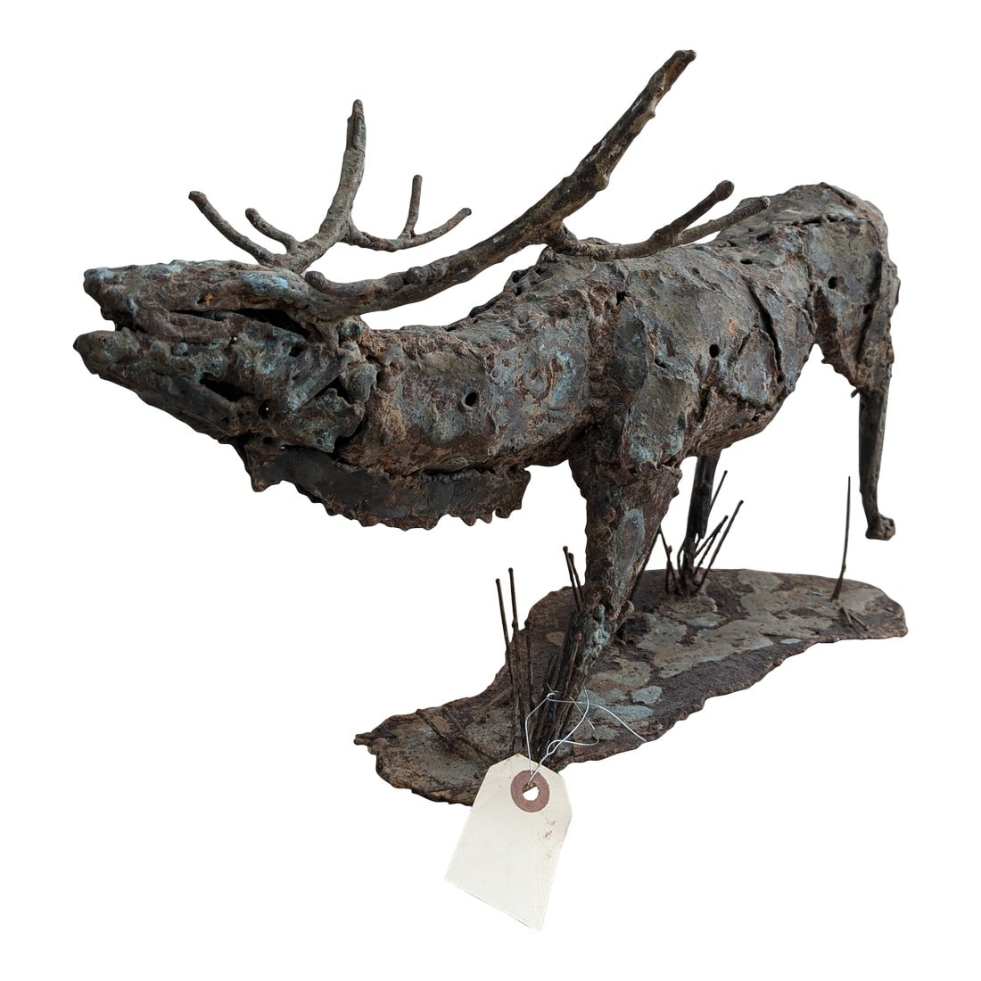 Bronze Brutalist Stag Sculpture – Mid-Century Modern Statement Piece (1 of 12)