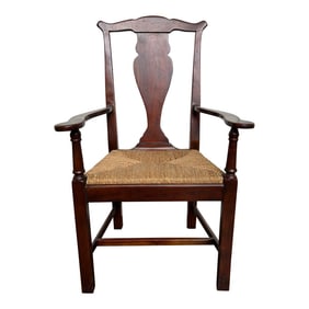 1950s Theodore Alexander Castle Bromwich Armchair With Rush Seat