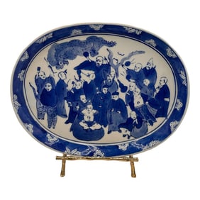 19th Century Blue and White Chinese Export Platter