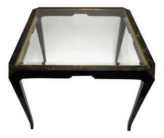 1970s Maitland Smith Tessellated Marble and Glass GameTable