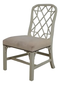 Hickory Chair Co Off White Chinese Chippendale Side Chair
