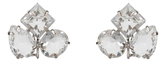 Eloise Studs Base Metal, Silver, Clip On