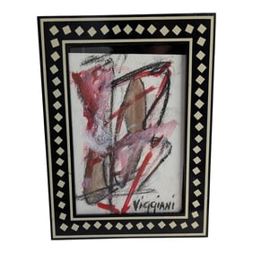 Mid 20th Century Framed and Signed Viggiani Abstract Painting