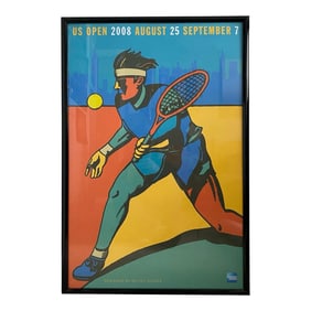 United States Open Tennis 2008 Milton Glaser Art Nouveau Official Poster - Framed