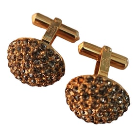 1960s French Cufflinks Vintage Christian Dior Gold Pavé