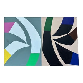 1960s Abstract Painting Titled "Two Seasons" by Achi Sullo