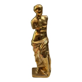 1970s Small Gold Venus De Milo Ceramic Sculpture