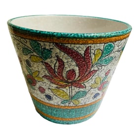 Mid 20th Century Lava Glaze Italian Pottery Planter Cachepot Ice Bucket