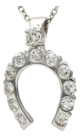14KW Diamond(0.39) Horseshoe Necklace