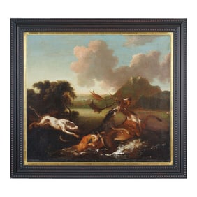 Scene of a Stag Hunt by Abraham Hondius, C. 1660-80