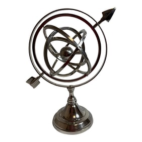 Mid=Century Rotating Nicol Armillary With Arrow and Small Center Globe