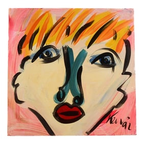 Signed Peter Keil Oil on Board Oil Portrait 1977