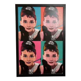 Andy Warhol's Multi-Color Framed Print of Audrey Hepburn's Breakfast at Tiffany's