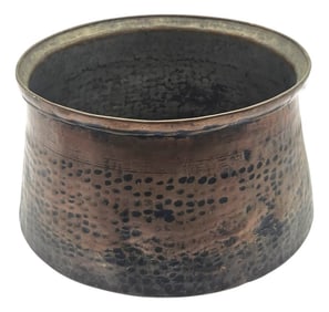 Middle Eastern Hand Hammered Tinned Copper Dig Cooking Vessel – Antique Culinary Artifact