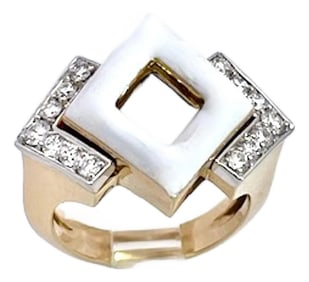 1990s David Webb 18k Enamel Ring, Size 6