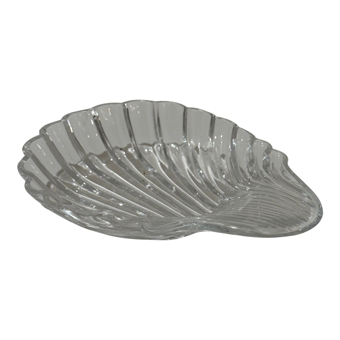 Mid 20th Century Baccarat Crystal Shell Dish – Clear Ribbed Scallop Trinket Bowl – (1 of 7)
