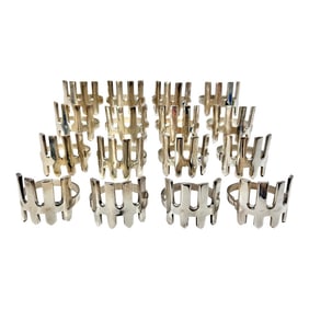 1980s Silver Plated Brutalist Napkin Rings - A Set of 16