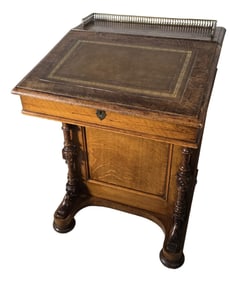 Victorian Leather Top Davenport Desk