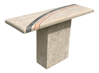 Maitland Smith Tessellated Stone Entry Table With Inlay