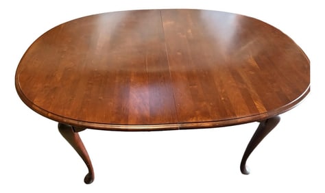 1990 Cresent Furniture Queen Anne Solid Cherry Dining Table With Two Leaves – Nashville, Tn