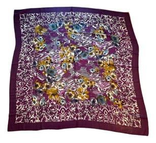 Loro Piana Purple Floral Cashmere & Silk Shawl