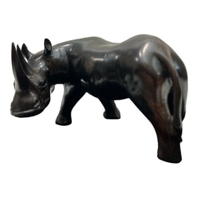 African Blackwood Rhinoceros Figure (Tanzania)