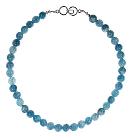 Ajd 18 Inch Translucent Blue Highly Polished Aquamarine Necklace