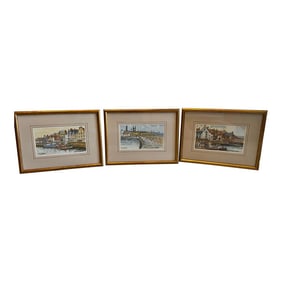 Vintage Framed Scottish Coastal Scenes Signed by Harry McGregor -Set of 3